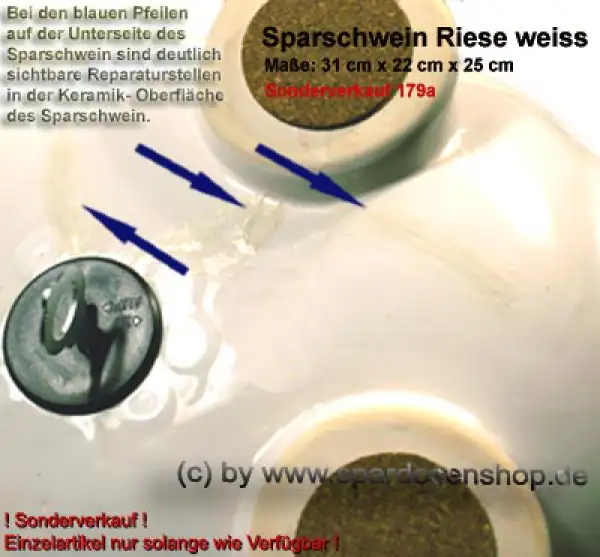 Sparschwein mit Beschriftung Riesen Spardose Nr. 2 Keramik 179a E Sparschwein mit Beschriftung Riesen Spardose Nr. 2 Keramik 179a E